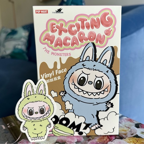 NIB Authentic Pop Mart Exciting Macaron Green Grape Labubu Vinyl Pendant - Picture 2 of 12